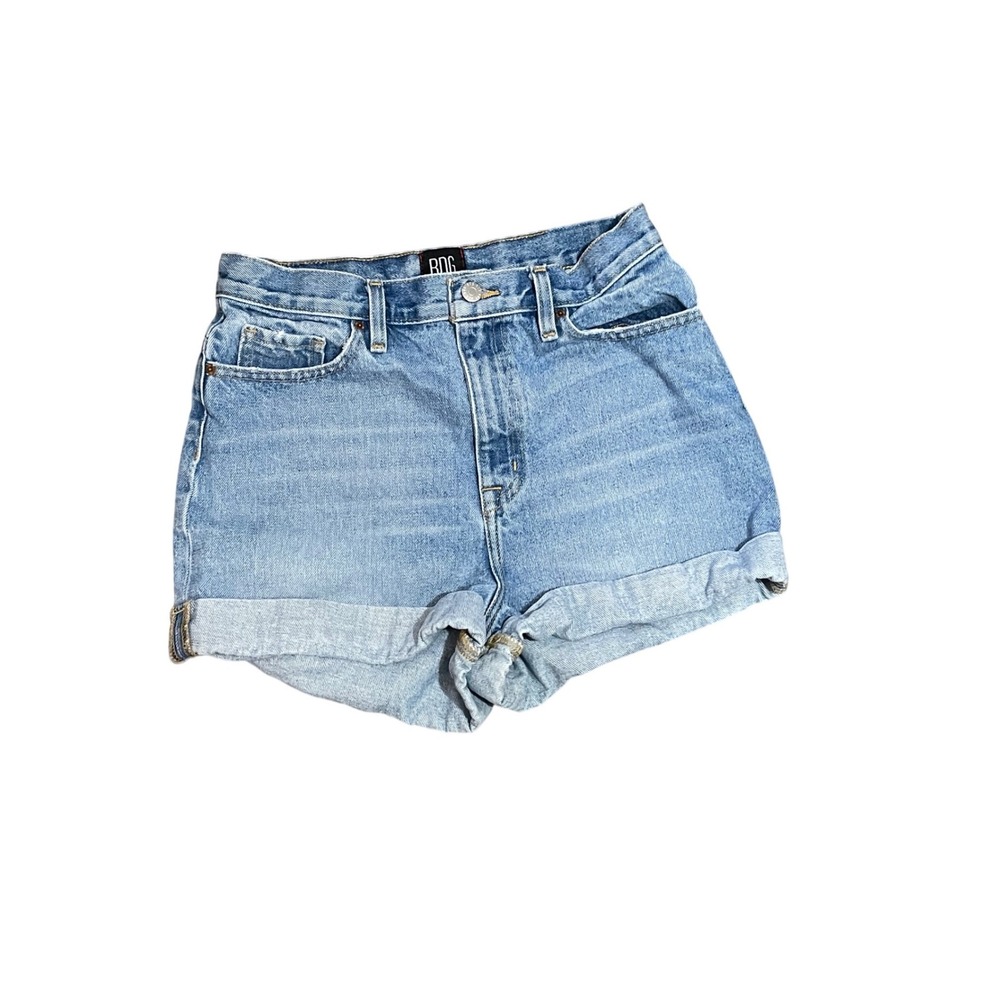 High-Waist Light Blue Denim Shorts